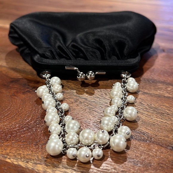 Carolee Mini Hand Held Handbag with Bead Pearl Accents - Picture 5 of 7